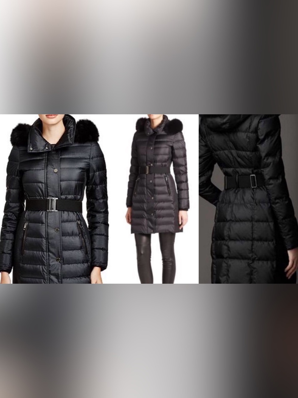 Burberry London Abbeydale Down Coat | Black Fox Fur Trim | US 2 | NWOT